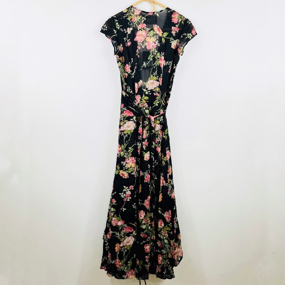 Reformation deep low V-neck floral wrap maxi dress NWT - Picture 2 of 13
